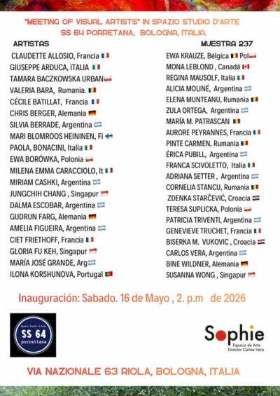 Ausstellung – Teilnehmerliste – Italien -Bologna – 2026